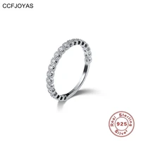 ccfjoyas simple ins white zircon rings for women 925 silver light luxury wedding engagement ring fashion jewelry 2022