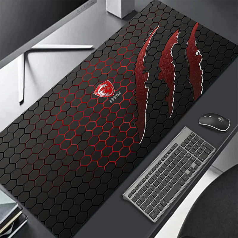 Фото Аксессуары для ПК Msi, коврик для мыши Xxl, Настольный коврик, игровой коврик для клавиатуры и мыши, большой игровой Расширенный протектор, мыши, клавиатуры, компьютера №3