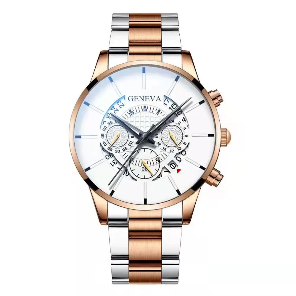 Модные мужские часы 2022 кварцевые классические черные наручные со стальным