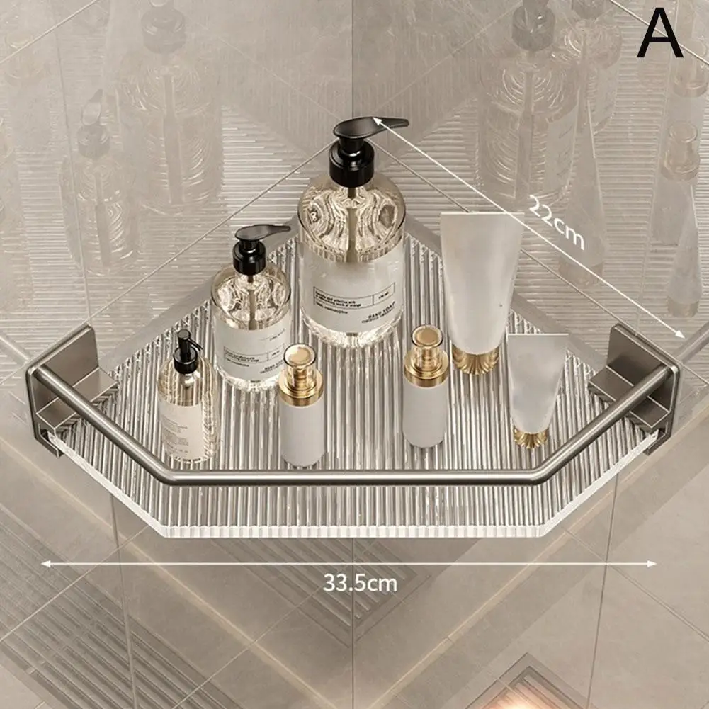 Настенная угловая полка для хранения шампуня ванной комнаты