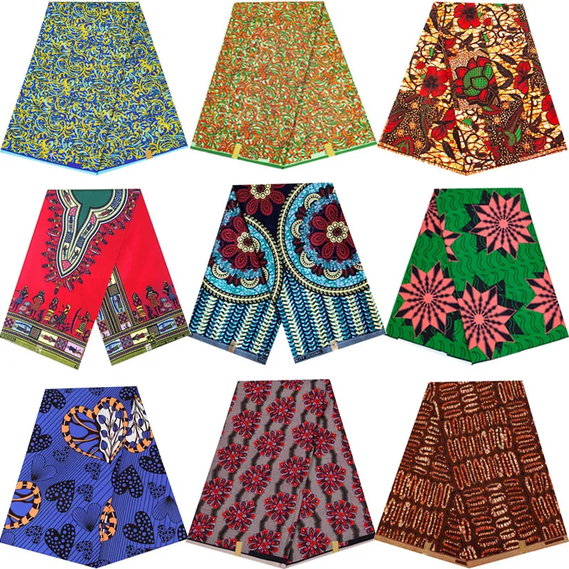 

100% Polyester African Ankara Prints Wax Fabric Batik Tissu Loincloth Sewing Wedding Dress DIY Material Patchwork Pagne By Yard