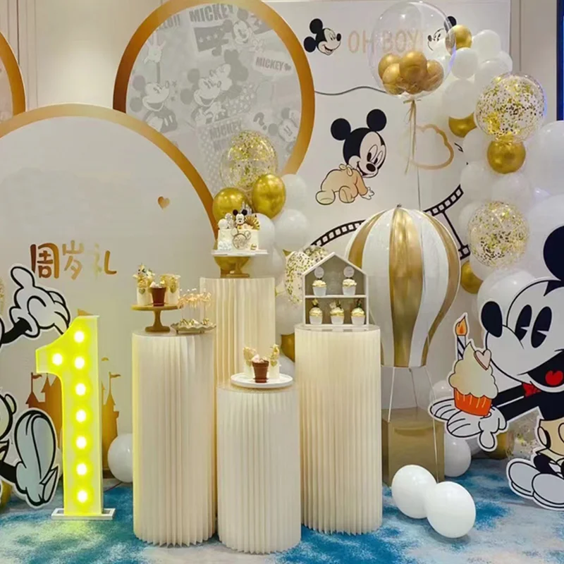 

Folding Cylindrical Birthday Decoration Ornaments Background Party Decoration Wedding Home Decoration Dessert Table Cake Stand