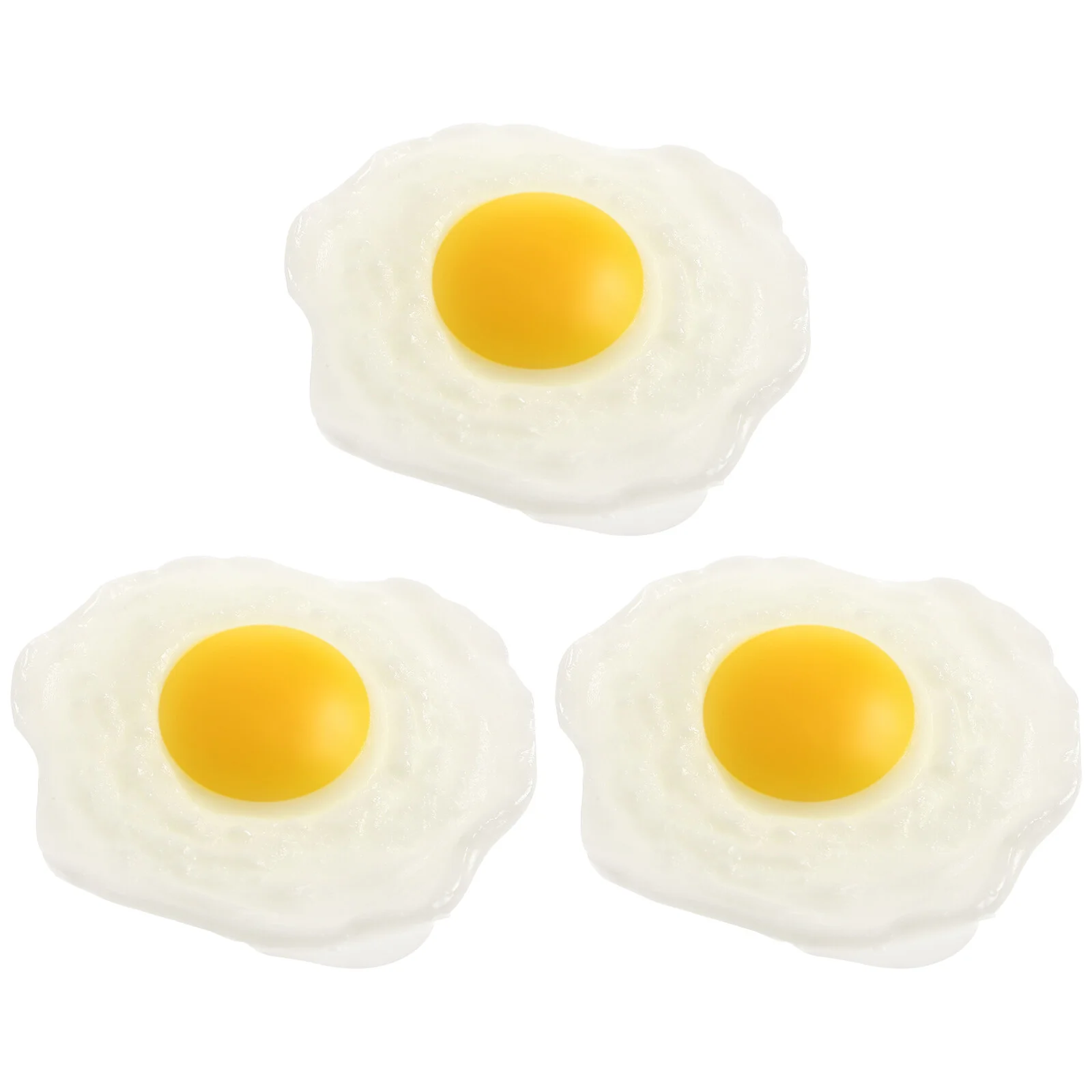 

3Pcs Stretchy Poached Egg Squeeze Fried Egg Simulation Food Toy Pressure Relief Plaything Party Favors