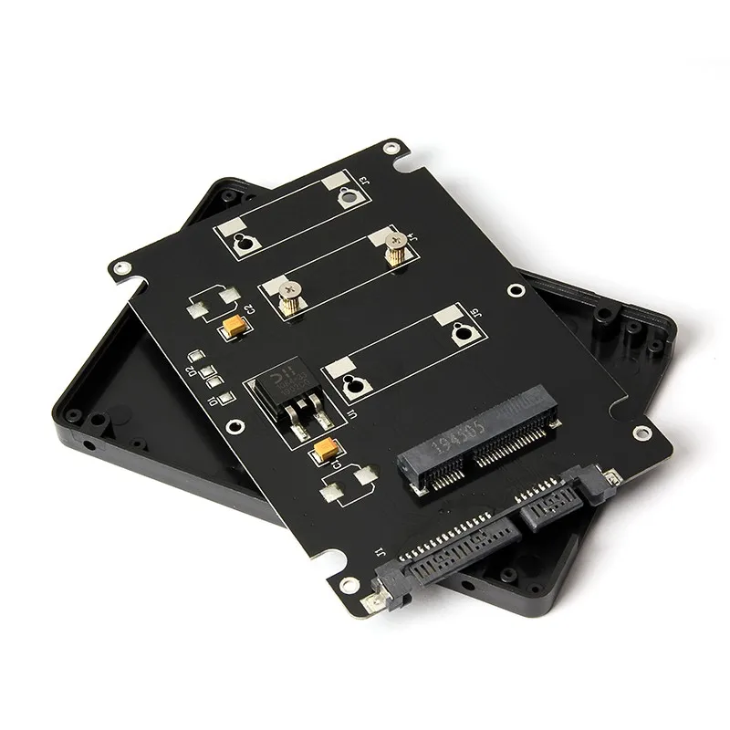 Фото Mini Pcie M SATA SSD-адаптер 2,5 Inci SATA3 Kartu с корпусом Tebal 7 мм Hitam №4