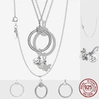 Очаровательное ожерелье из настоящего серебра 925 пробы, подвеска о-светлячок, очаровательное оригинальное ожерелье Pandora, ожерелье, браслет, ювелирные изделия