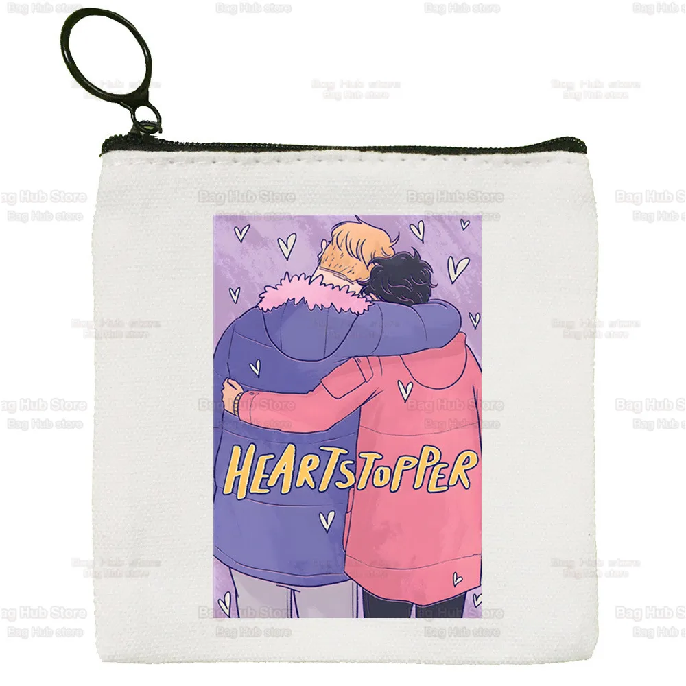 Heartstopper Square Bag Coin Purse Small Bag Nick and Charlie Card Bag Key Bag Coin Romance Tv Show Clutch Bag Zipper Key Bag