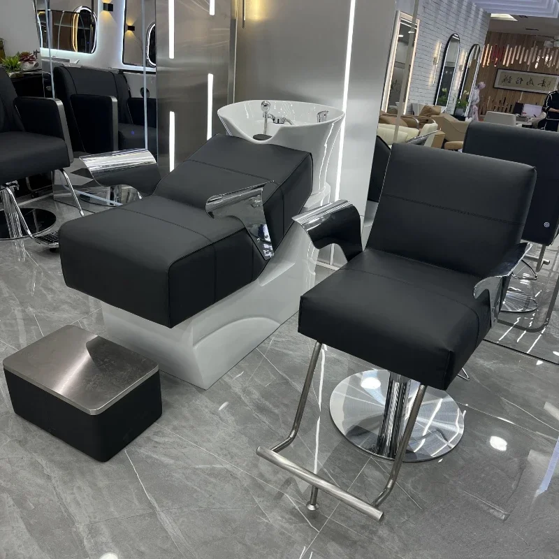 Керамическая раковина парикмахерский шампунь стул для парикмахерской кровать