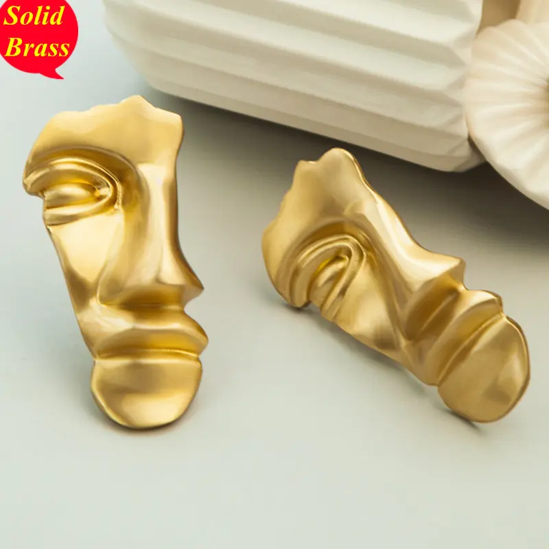 Высококачественные латунные яркие ручные ручки для мебели с одним отверстием