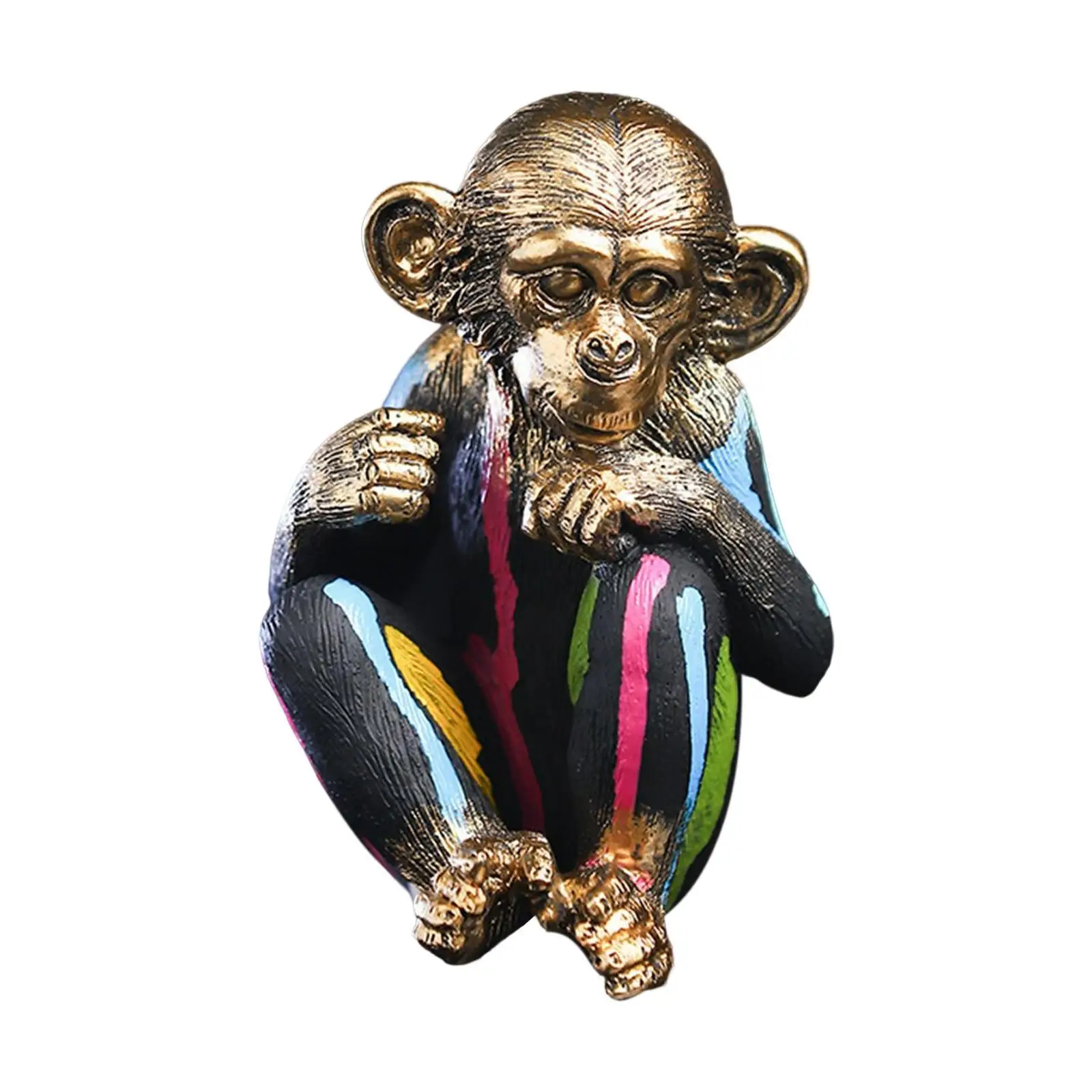 

Monkey Statue Animal Figurine Sculpture for Living Room Car Dashboard Decor StyleA