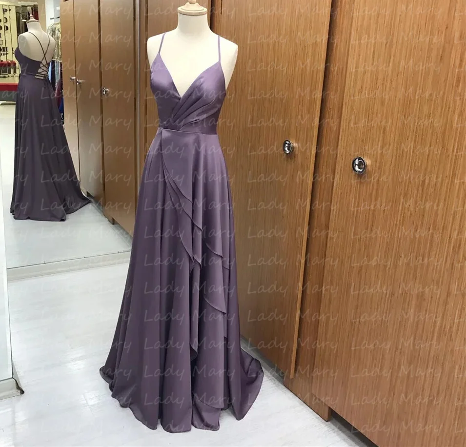 

Женское атласное платье с V-образным вырезом, с V-образным вырезом