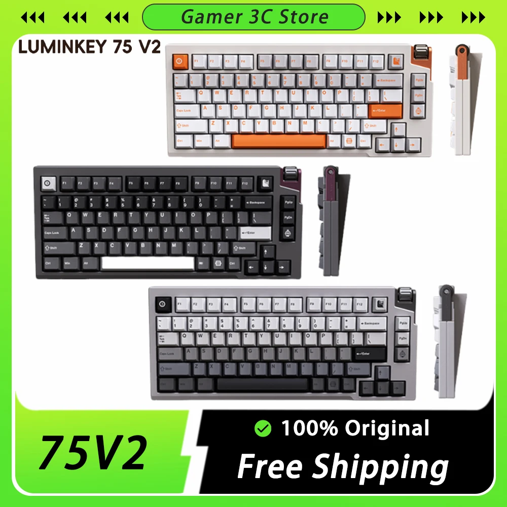 LUMINKEY 75V2 Механическая клавиатура 3 режима Bluetooth Беспроводная из алюминиевого