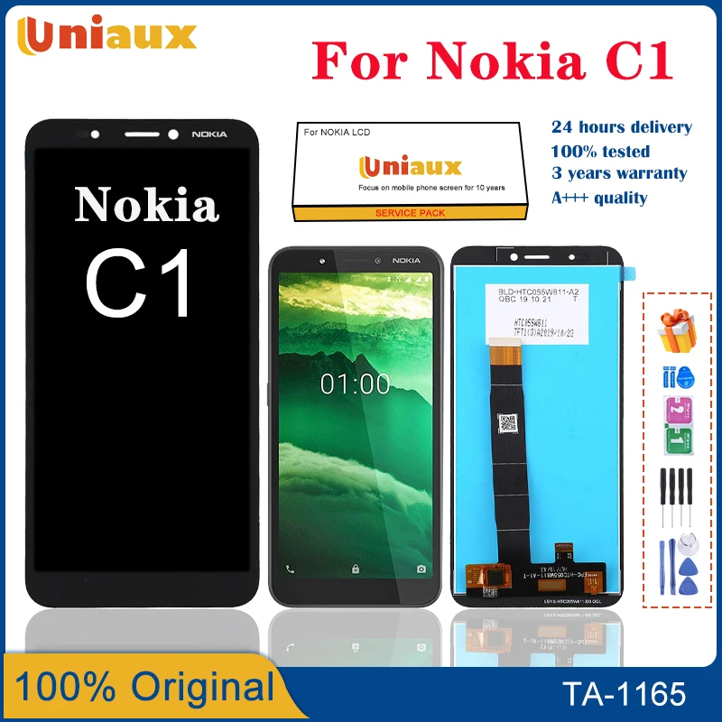 

Display for Nokia C1 / TA-1165 LCD Touch Screen Digitizer Replacement