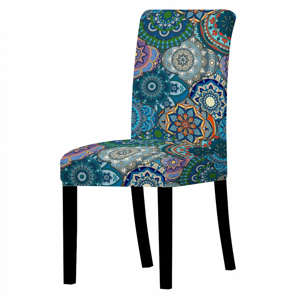 

Boho Pattern Mandala Print Chair Cover Dustproof Anti-dirty Removable Office Chair Protector Case Chairs Living Room Egg Chair