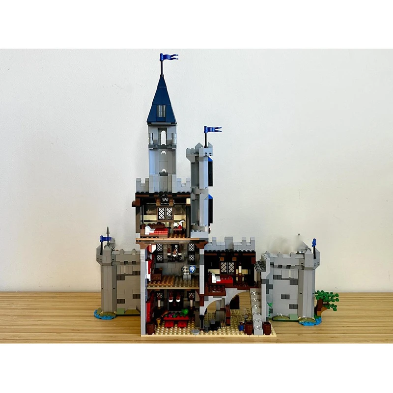 Фото 2302 шт. MOC, средневековая лошадь, рыцарь, лошадь, король, замок, модель здания, сделай сам, сборка, строительный блок, игрушка, детский подарок на день рождения №2