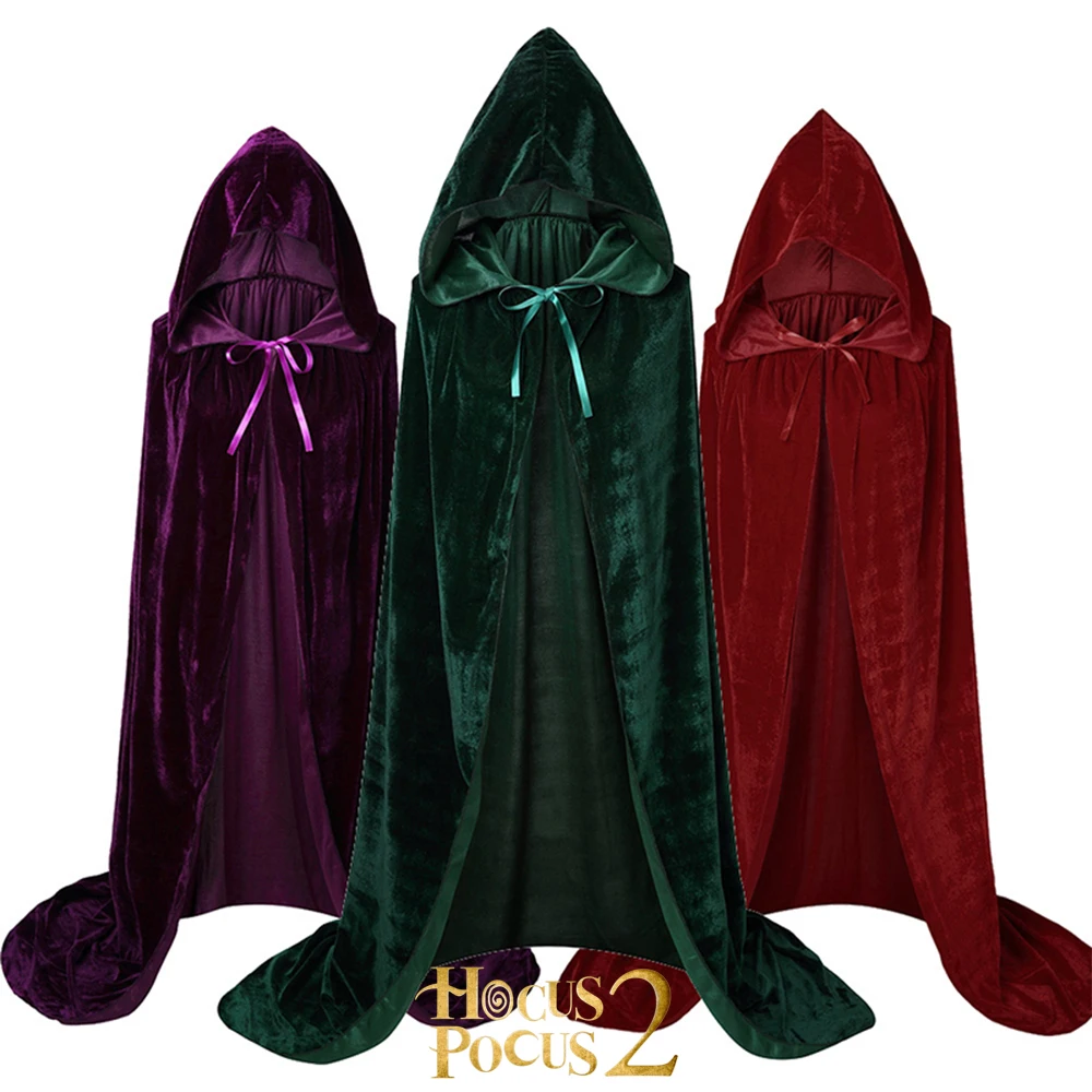 

Плащ для детей среднего возраста из фильма Hocus Pocus 2, сестры Сандерсона, ведьма, Мэри, Сара, Винифред