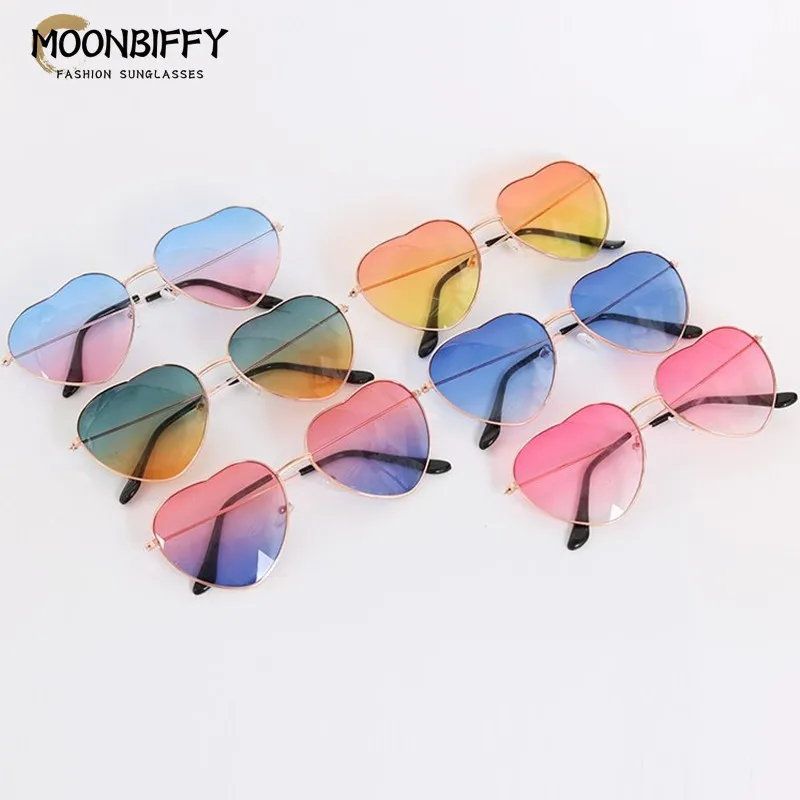 

Vintage Heart Shaped Sunglasses Metal Frame Women Men Glasses Brand Designer Fashion Cute Lenses Eyewear Driving MTB Goggles