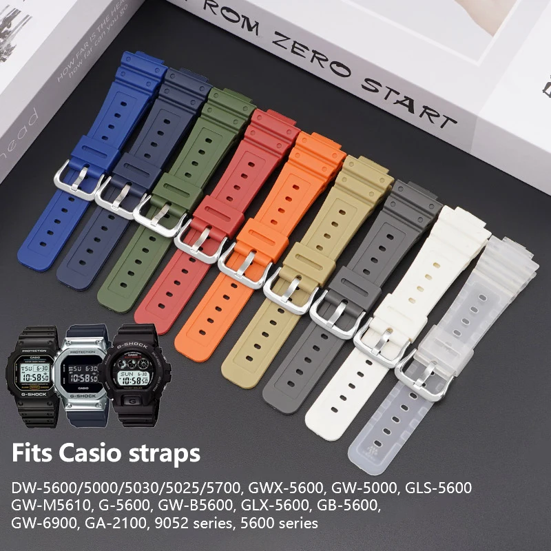 

Цветной ремешок из ТПУ для часов Casio Φ/5030/5025/5700 DW-5000/DW-6900, выпуклые часы 16 мм, модифицированные аксессуары