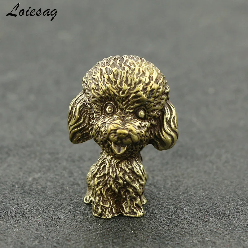 

Античная бронза, миниатюрный пудель, маленькое украшение, твердый Зодиак из латуни, медная ручка для собаки, античная бронза