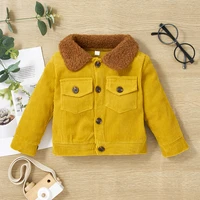 lapa baby boys 3 24m long sleeve crew neck autumn basic tops 1 piece winter yellow buttons casual coats