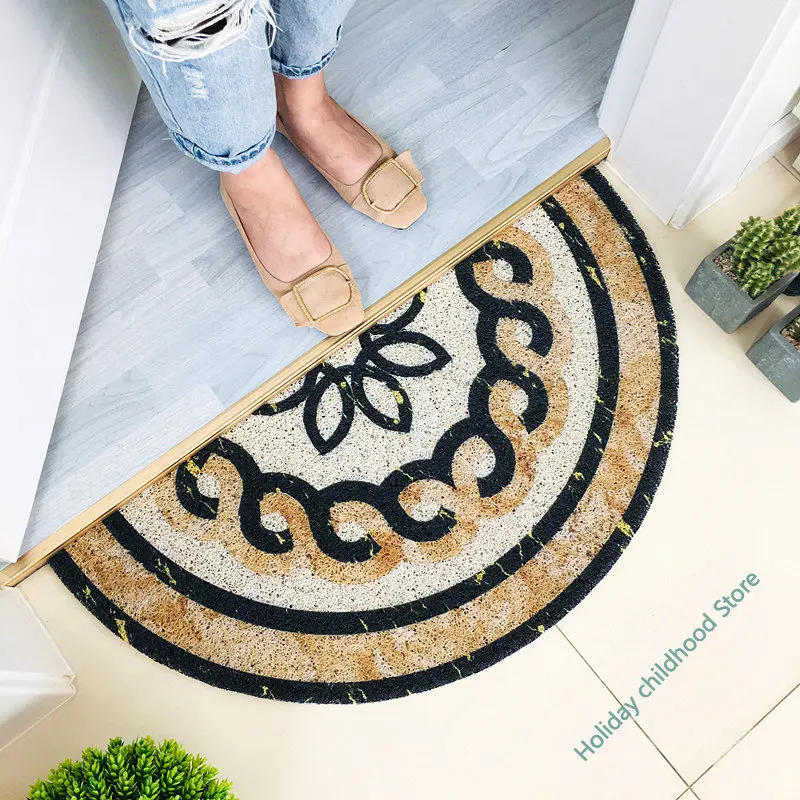 

Semi Circular Flower Marble Carpets Doormats Rugs For Home Bathroom Living Room Entrance Door Floor Stairs Kitchen Bedroom Hall