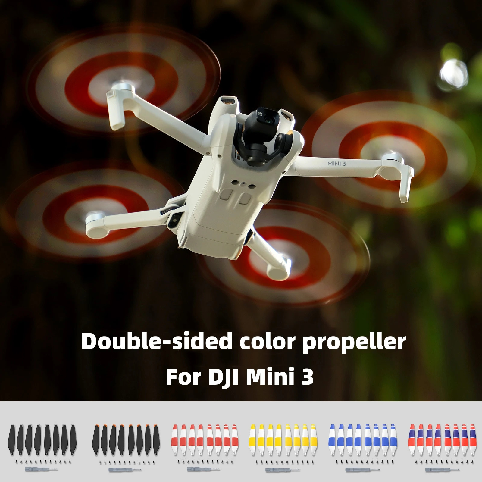 

8 шт., Двухсторонние цветные Лопасти пропеллера для DJI Mini 3