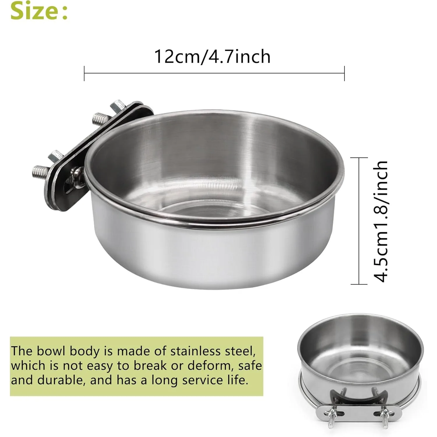 2 шт. чашки для кормления птиц миски попугаев из нержавеющей стали с зажимом