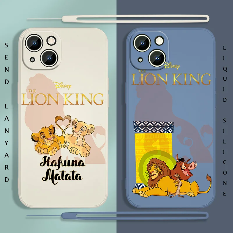 

The Lion King Cute Phone Case For Apple iPhone 13 12 11 Pro Max mini XS XR X 8 7 6S 6 Plus Liquid Rope Soft Cover