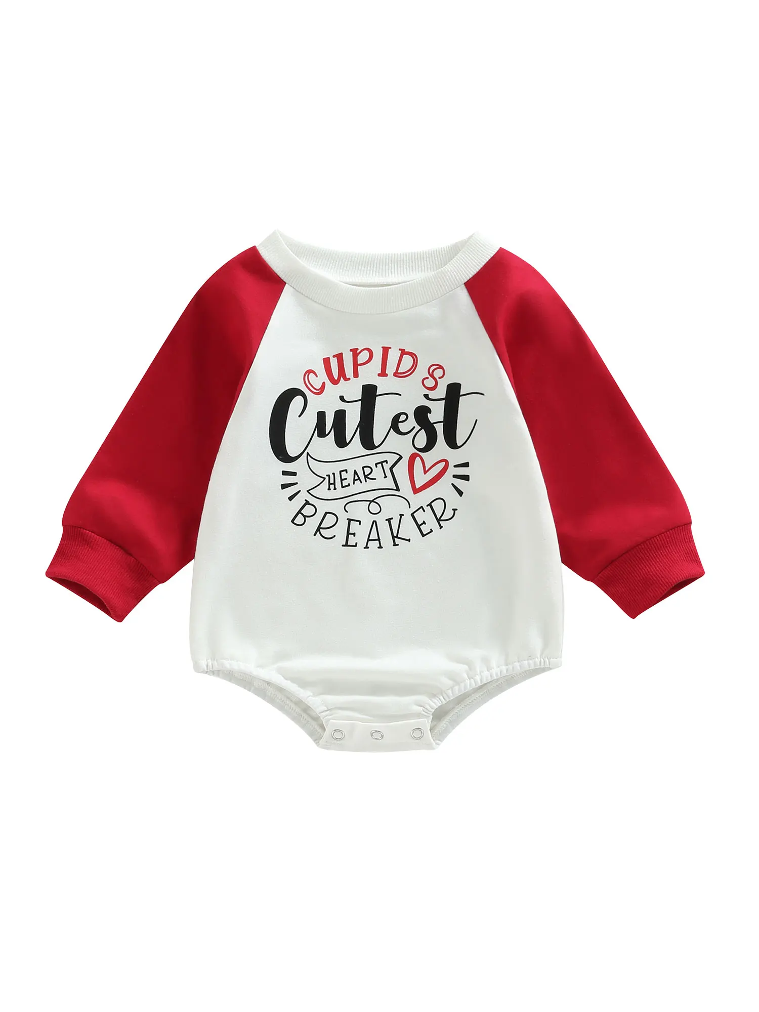 

Caziffer Valentines Day Baby Boy Girl Outfit Crewneck Letter Print Romper Long Sleeve Love Heart Pattern Sweatshirt Jumpsuits