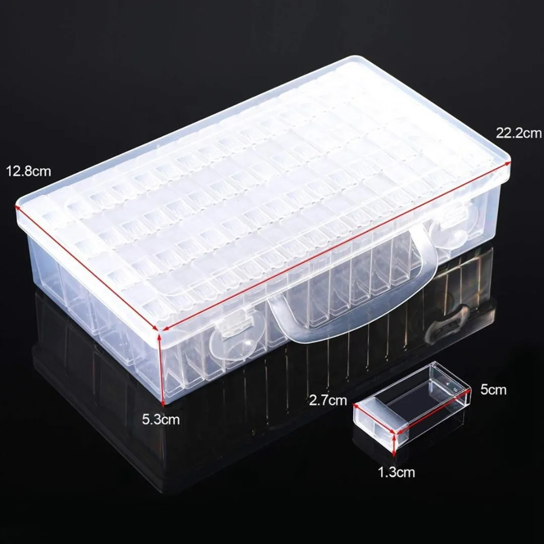 

64 Grids Transparent Storage Box Diamond Embroidery Stone Storage Case Bead Jewelry Container Painting Tools Accessories