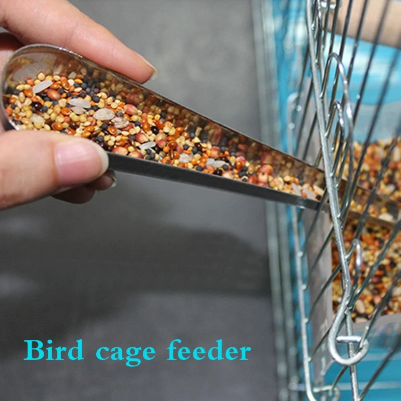 

1pcs Bird Cage Stainless Steel Feeder Feeding Supply Parrot Pigeon Bird Accessory