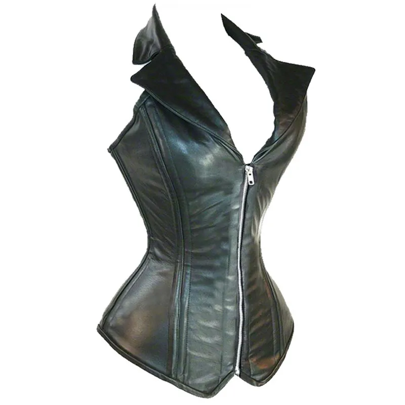 Женский корсет на молнии с поясом в стиле стимпанк