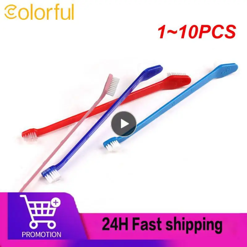 

1~10PCS Dog Toothbrush Double-headed Cat Tooth Multi-angle Cleaning Tool Massage Care Tooth Finger Brush for Dog Cat Pet