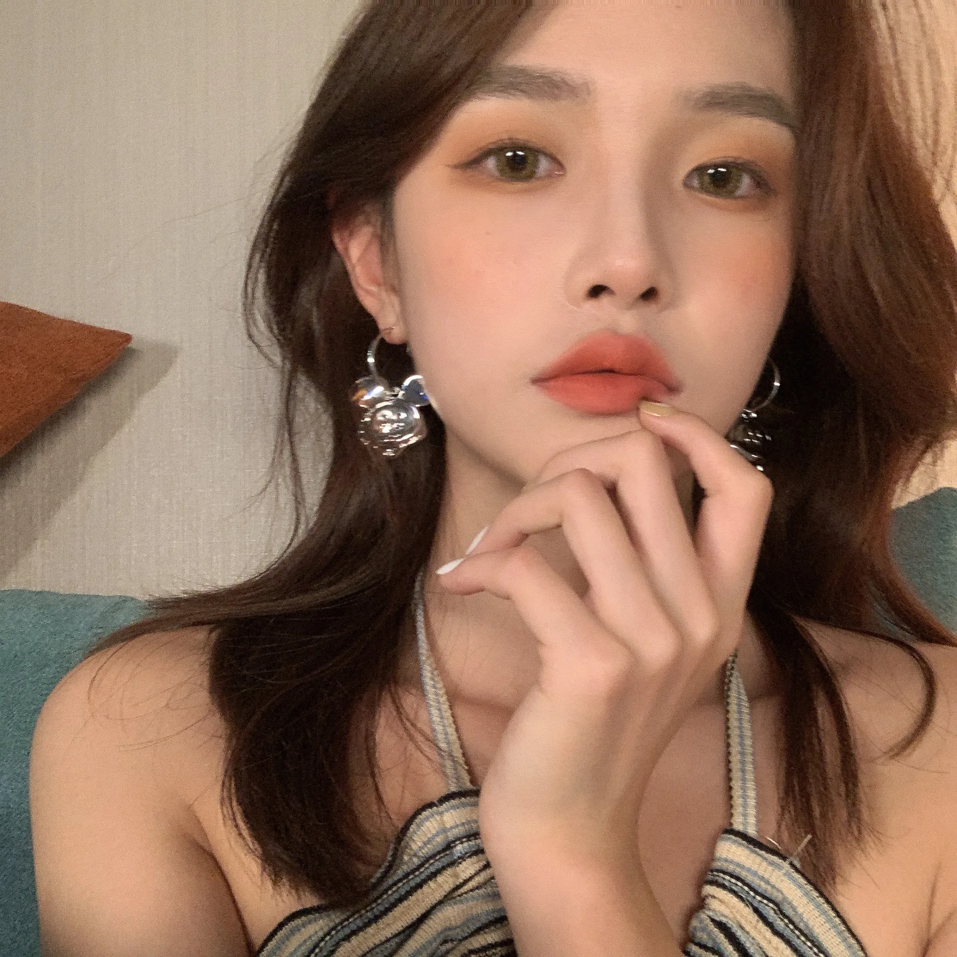 Disney Микки Маус S925 Серебряная Игла Креативные Карикатурные Женские Серьги Дизайн Стиль Простое Темпераментное.