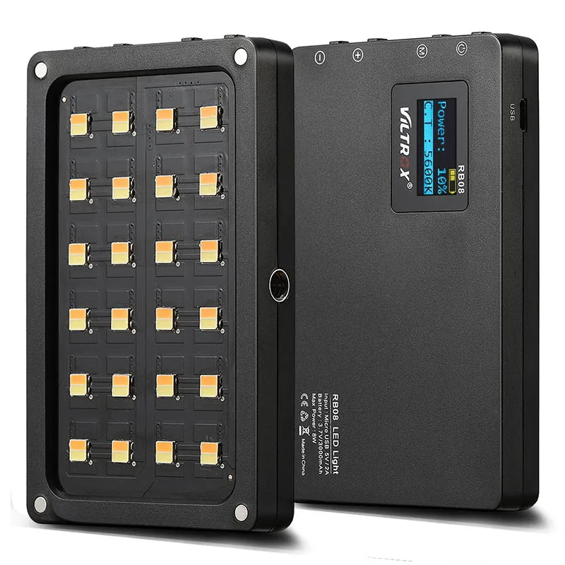

VILTROX RB08 Bi-color 2500K-8500K Mini Video LED Light Portable Fill Light Built-in Battery for Phone Camera Shooting Studio