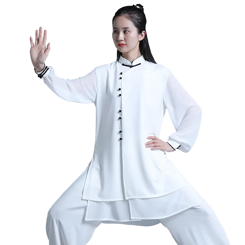 Tai Chi Clothes Women Wushu Kung Fu Competition Martial Art Uniform Wrinkle Free 2022 White Shipping