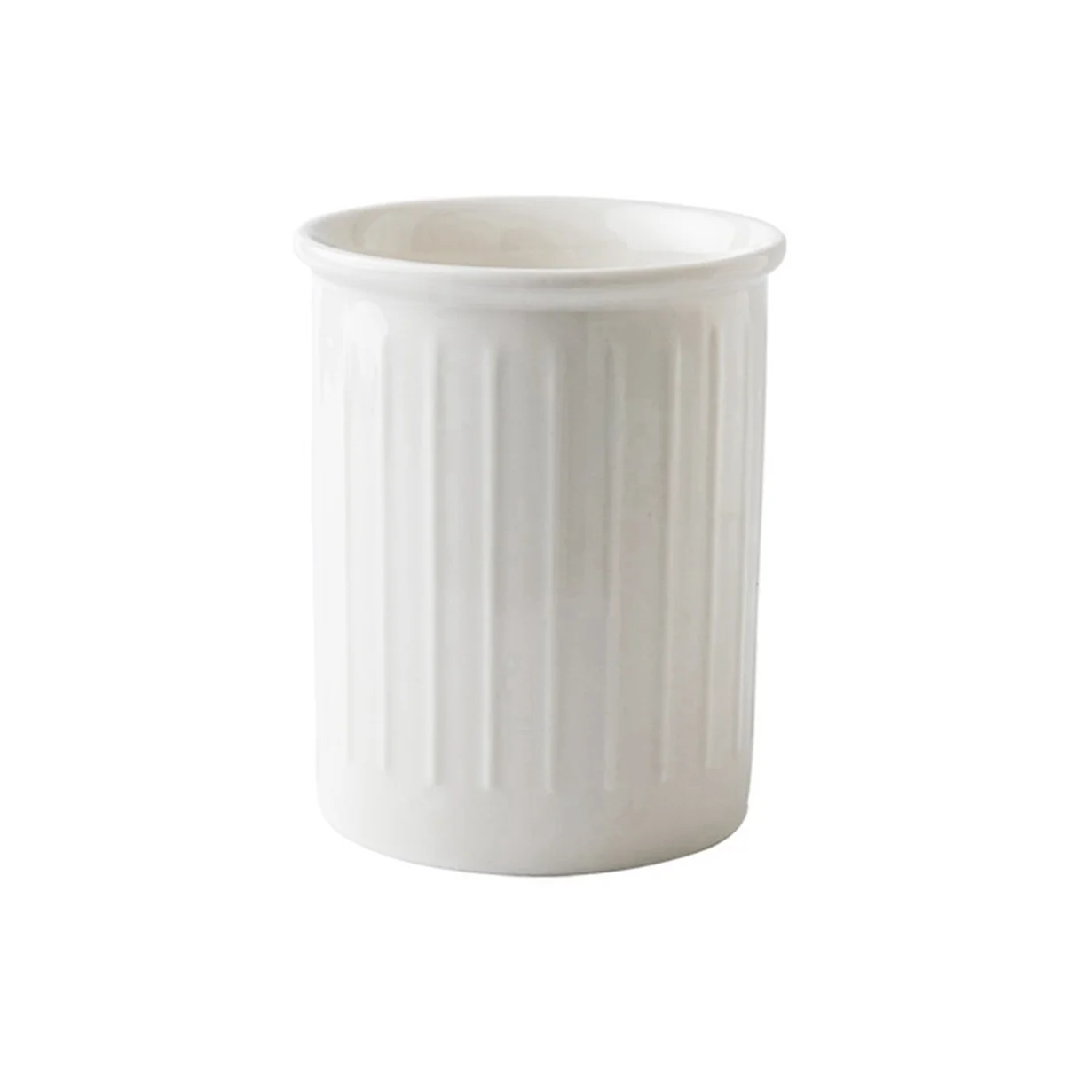 Простой рельефный белый зеркальный большой керамический кухонный нож вилка и