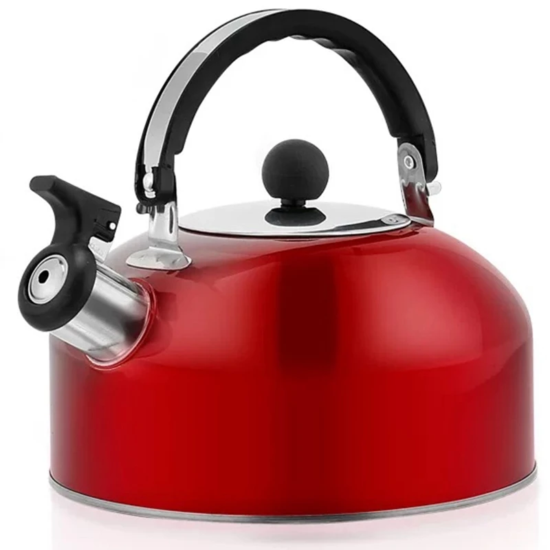 

Home Whistling Kettle for Gas Stove 3L Stainless Steel Whistle Tea Kettle Water Bottle(Red)