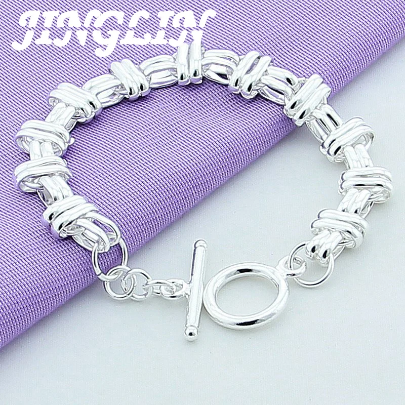 JINGLIN New Trendy Jewelry 925 Silver Bracelet For Female Fashion Queen Bracelet Wristband Hand Promotion