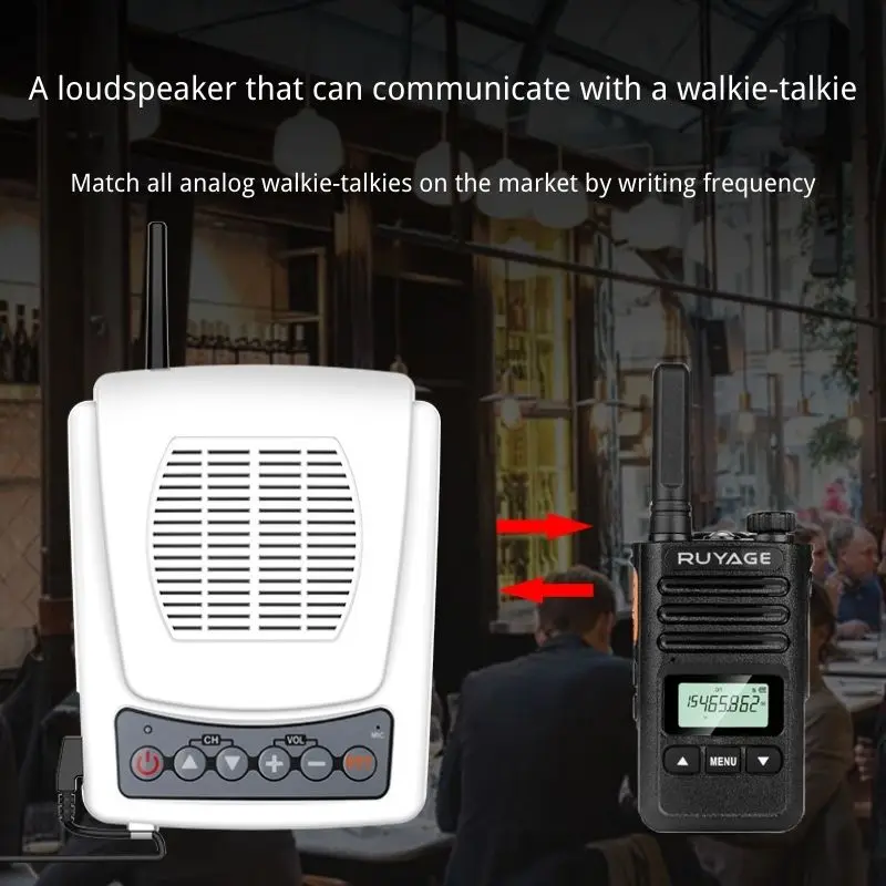 Portable Loudspeaker Wall Mount Walkie Talkie Two Way Radio Transceiver Voice Amplifier With Megaphone 120dB Ruyage Q-Big SP