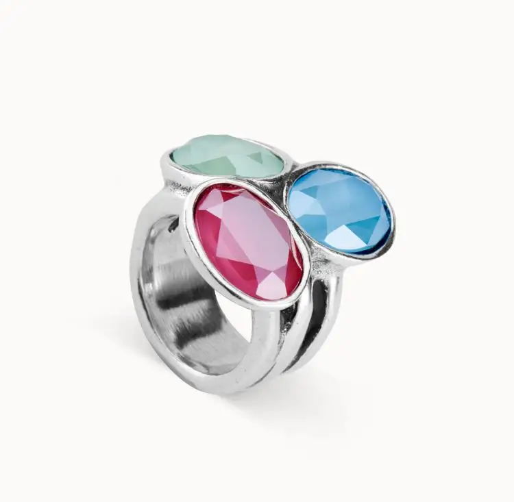 

Кольцо UNO DE 50 посеребренное, желтое золото 14 к, триколор, 2022