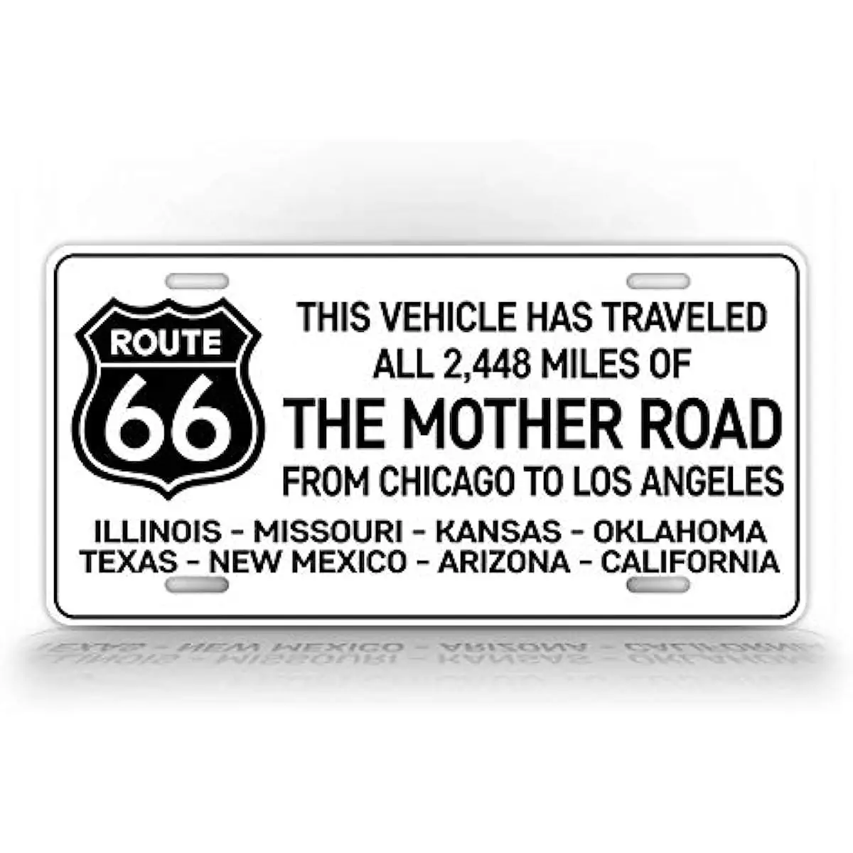 

SignsAndTagsOnline Route 66 Mother Road License Plate This Vehicle Has Traveled Route 66 Auto Tag-Metal Wall Sign