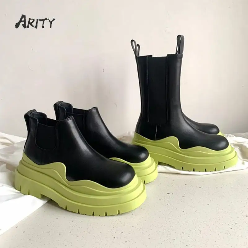 

Women Chunky Heel Ankle Boots Woman Shoes Autumn Brand Designer Chelsea Boots Female Platform Boots Lasdies Fashion Combat Boots