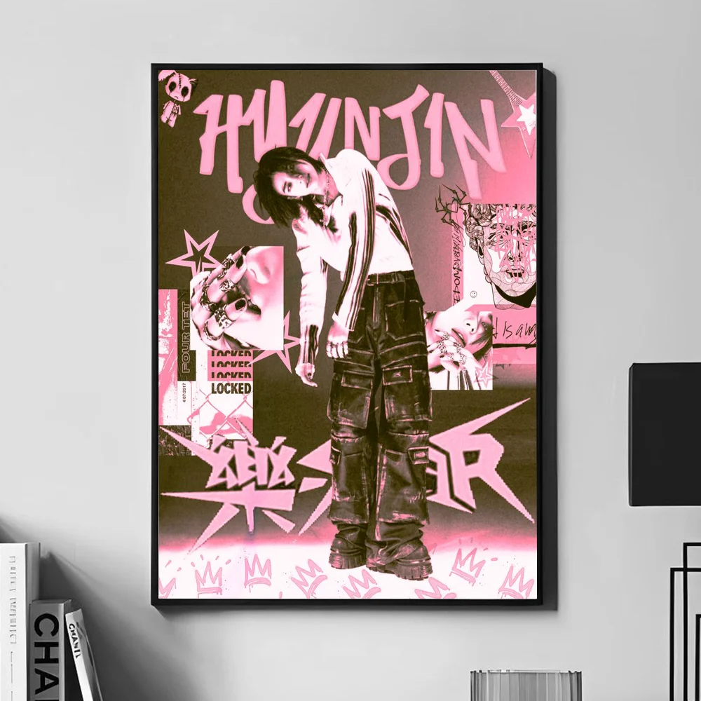 Boy Band Members Skz H-Hyunjin плакат настенное искусство домашний декор комнаты цифровая