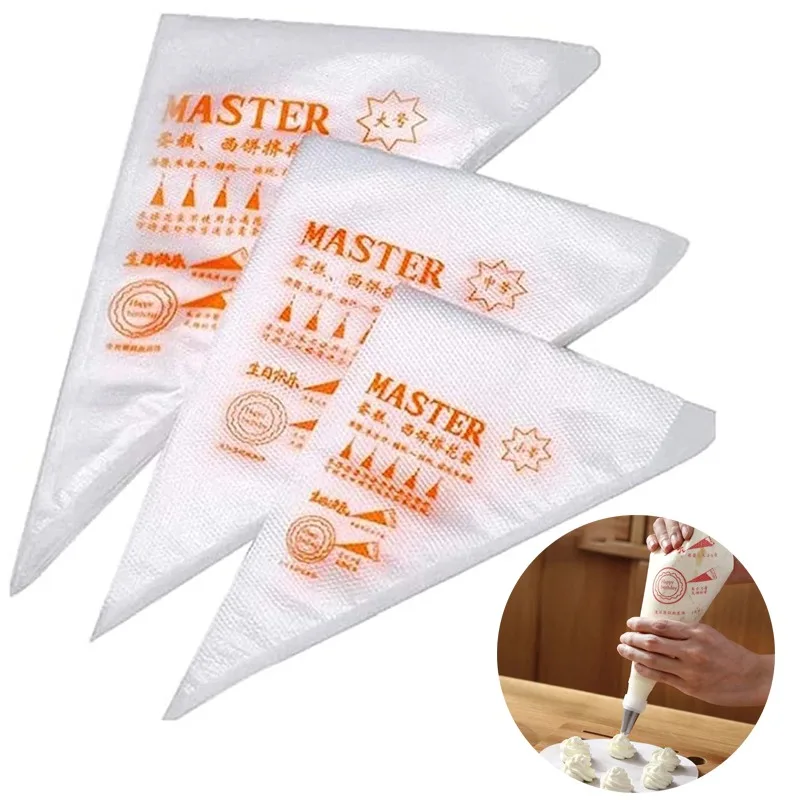 

100PCS Disposable Pastry Bag S/M/L Piping Bag Icing Fondant Cream Squeeze Cream Bag Dessert Decorators Pastry Tip Nozzle Bags