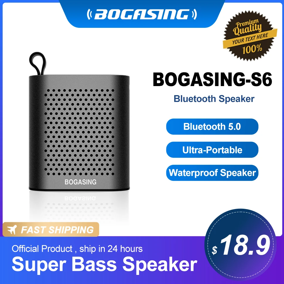 Bluetooth-Колонка Bogasing S6 компактная портативная с микрофоном и поддержкой bluetooth |