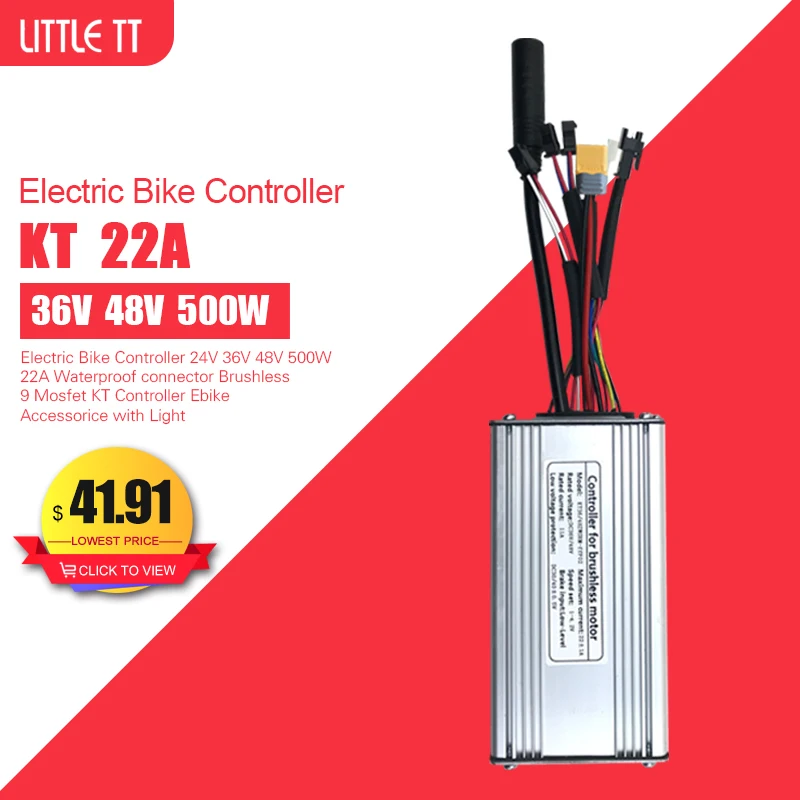 

Водонепроницаемый бесщеточный контроллер для электровелосипеда, 24 В, 36 В, 48 В, 500 Вт, 22 А