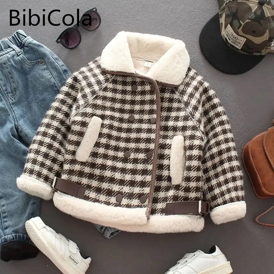 

Вельветовые пальто на молнии для девочек и мальчиков, зимняя одежда, теплая куртка для малышей, повседневная детская верхняя одежда, детская клетчатая куртка, 2023