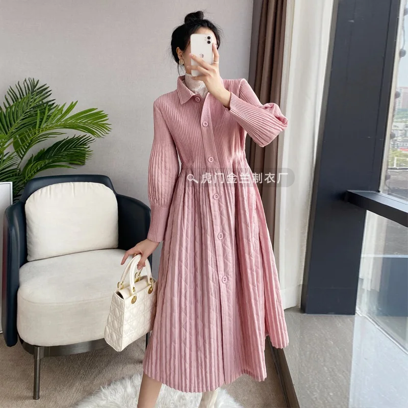 

Wrinkle mother autumn and winter plus cotton windbreaker coat temperament reducing age leisure large long coat cotton coat