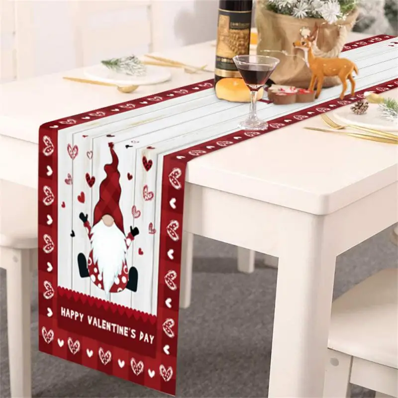 

Christmas Table Runner Valentine's Day Dining Table Wedding Party Christmas Cake Floral Soft Printed Tablecloth Decor New Year