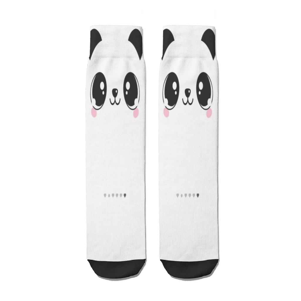 

Panda Face Straight Socks Male Mens Women Autumn Stockings Polyester Printed